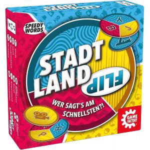 PLAY-Ville Land Flip, Le Jeu De Mots Super Rapide Pour Les Amis Et La Famille, Jeu Pour Enfants À Partir De 8 Ans, Jeu De Voyage Dans Une Boîte En Carton Pratique, Speedy Words - Neuf