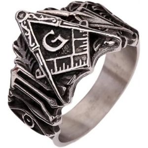 Tianyi-Bague Maçonnique Pour Homme, Bague Maçonnique Vintage, Bague All Seeing Eye Ring Illuminati ?il De La Providence, Hip Hop Biker, Punk Maçonnique - Neuf