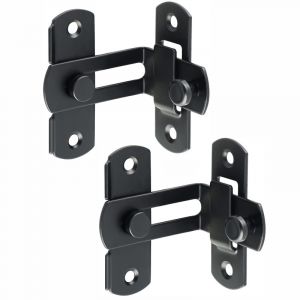 Serrure &agrave; glissi&egrave;re &agrave; 90&deg; en acier inoxydable - 2 pi&egrave;ces - Verrou de s&eacute;curit&eacute; pour portes coulissantes, fen&ecirc;tres et meubles - Installation facile et discr&egrave;te - Dimensions compactes 1,8 mm d'&eacute;paisseur - Neuf