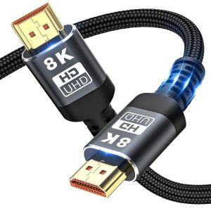 ERYI-Câble Hdmi 8 K 48 Gbit/S 6,6 Ft - Câble Tressé Hdmi Ultra Haute Vitesse - 4 K @ 120 Hz 8 K @ 60 Hz, Dts : X, Hdcp 2.2 Et 2.3, Hdr 10 Compatible Avec Roku Tv / Ps5 / Hdtv/Blu-Ray (0.5M / 1.6Ft) - Neuf