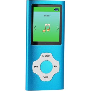 Lecteur MP3, Lecteur de Musique Portable avec écran LCD 1,8 Pouces, Prise en Charge de L'enregistrement de la Radio FM, Prise en Charge des MP3, WMA, FLAC, Ape, AAC, OGG, ACELP (Bleu Ciel) - Neuf