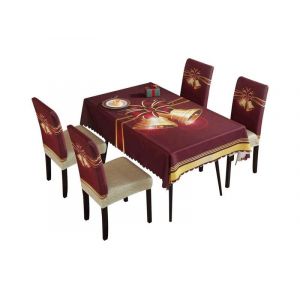 Ensemble De Nappe Et Housse De Chaise De Noël - Style 4 Pour La Décoration De La Salle À Manger Des Fêtes - Neuf