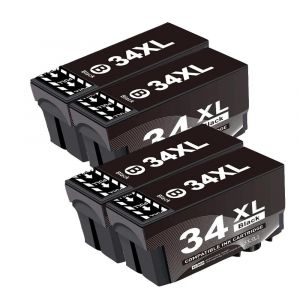 Cartouche d'encre Compatible T34XL T34 34XL T3471 T3472 T3473 T3474 pour imprimante Epson Workforce Pro WF-3720 4pack 34xl black - Neuf