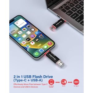 CMJAAGUR-Lot De 10 Clés Usb C 32 Go Usb C 2.0, 2 En 1 Rapide, Otg Clé Usb C 32 Go 2 En 1 Type C Usb 2.0 En Métal, Pen Drive 32Go Usb Flash Drive 32 Go Pour Pc/Smartphones/Macbook Pro[M1523] - Neuf