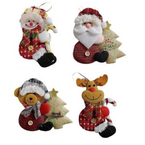 4 Double-Utilisation De La Pendaison Des Aimants De R&eacute;frig&eacute;rateur, De D&eacute;coration De No&euml;l De La Fen&ecirc;tre De Poup&eacute;e D&eacute;corations En Tissu, Magn&eacute;tique Autocollants Cr&eacute;atifs, Cadeaux De Vacances - Neuf