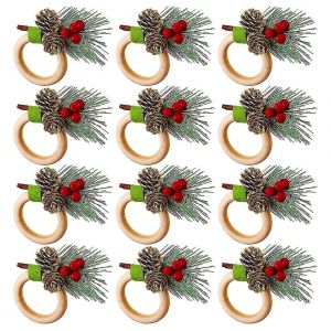 D&eacute;coration De No&euml;l De No&euml;l Serviette Ringsnapkin Anneaux De D&eacute;coration Pour No&euml;l, Thanksgiving Anniversaire Pa - Neuf