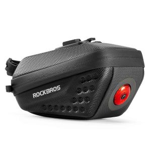 Sacoche De Selle De V&eacute;lo Avec Feu Arri&egrave;re Int&eacute;gr&eacute; &Agrave; 5 Modes - Neuf