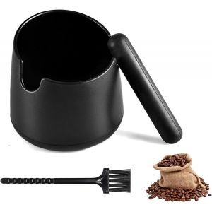 KAL-Récipient De Tapotement Pour Porte-Filtre Avec Brosse De Nettoyage -Noir Mat -Pour Marc De Café -Machine À Café -Pour Boîte À Tamis -Porte-Filtre -Accessoires - Neuf