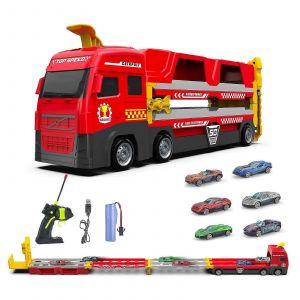 Camion-remorque télécommandé avec catapulte pliable, idéal pour les enfants, neuf au Royaume-Uni - Neuf