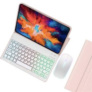 Etui Clavier Bluetooth 2 En 1 Retroeclaire Avec Souris Et Retroeclairage Pour Tablette Lenovo Tab P11 Tb-J606f/L - Neuf