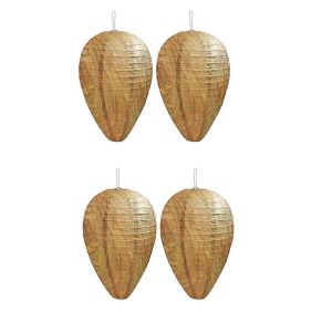 Paquet De 4 Mini Taille En Papier Nid De Guêpe Leurre Suspendu Faux Nid De Guêpe - Neuf