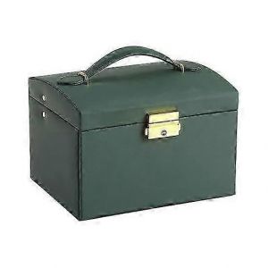 Bo&icirc;te De Rangement De Bijoux En Similicuir Avec Miroir Poign&eacute;e Portable 3 Couches Boucle D'oreille Bague Collier Bracelet Organisateur Titulaire Conteneur Cas - Neuf