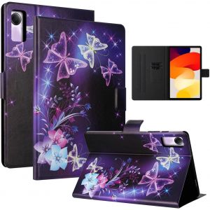 Coque Pour Samsung Galaxy Tab A9 Plus 11 Pouces Pu Mat&eacute;rielle Coque Tablette Tab A9 Plus/A9+/Sm-X210 Fonction Support Tpu Housse,Papillon Violet - Neuf