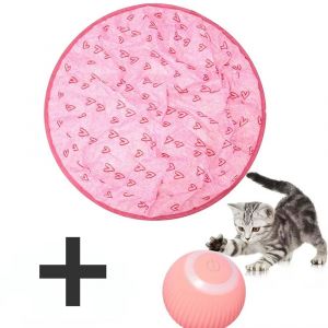 Jouet Interactif Chat – Balle Intelligente Auto-Rotative &#43; Tapis De Jeu Pliable - Neuf