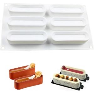 Jexnovashop-Moule &Agrave; Tige &Eacute;nerg&eacute;tique Moule Rectangulaire En Silicone 6 Cavit&eacute;s Pour Pain, G&acirc;teau, Barre De Chocolat, Antiadh&eacute;sif, Moules De Four Pour Les Mariages Artisanaux, Les D&icirc;ners De Famille En - Neuf