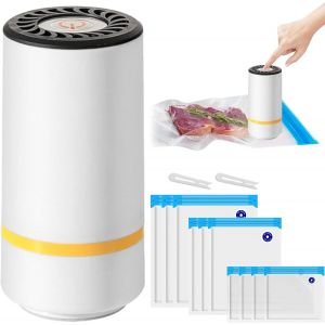 Mini Machine À Sceller Sous Vide Manuelle Chargement Usb,Appareil Mise Sous Vide,10 Sacs S,Pompe À Vide Alimentaire Cuisine Automatique Portable Pour Conservation Aliments,Fruits,Légumes - Neuf
