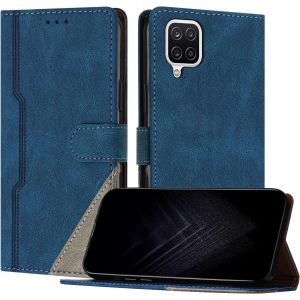 KAL-&Eacute;tui Pour Samsung Galaxy A12 5G, Housse En Cuir Pu Avec [Protection Antichoc Tpu] [Fonction Support] [Porte-Cartes ] Antichoc Magn&eacute;tique Coque Pour Galaxy A12 5G - Bleu - Neuf