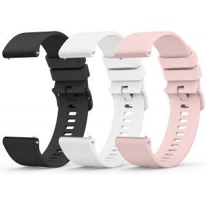 3 Pi&egrave;ces 20mm 22mm Bracelet De Montre En Silicone, Souple Bracelet De Replacement En D&eacute;gagement Rapide Avec Boucle En M&ecirc;me Couleur Homme Femme 20mm 22mm - Neuf