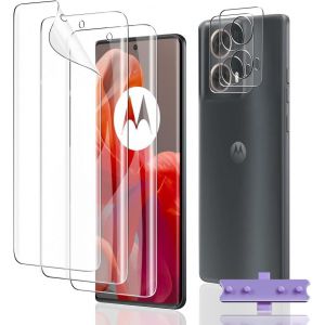 Protection D'écran Pour Motorola Moto G85 5g,3 Pièces Tpu Film Hydrogel Transparent Hd Souple En Tpu Film Et 2 Pièces Protecteur D'objectif Caméra,Protection Écran Flexible - Neuf