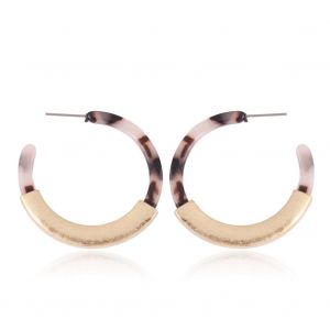 Boucles D'oreilles Exagerees En Forme De C En Alliage De Resine De Style Occidental, Violet Pale - Neuf