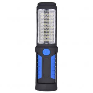 Hjlian Lampe De Poche Led Portable Rechargeable Par Usb, Lanterne De Camping D'exterieur, Lampe De Travail Avec Aimant Et Crochet Bleu - Neuf