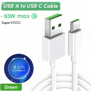 Aour-C&acirc;ble Oppo D'origine Usb Type C Super Vooc Chargeur De Charge Rapide Fil Oppo Trouver X5 X6 X3 Pro N2 Flip Reno10 8 7 6 Pro A77 A78 A98-1,5m - Neuf
