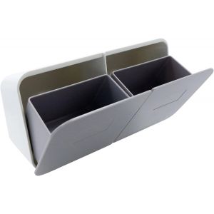 Tianyi-Distributeur De Cotons-Tiges En Plastique - Organiseur De Maquillage - Rangement Mural À Rabat - Rangement Multifonction Avec Couvercle Pour Boules De Coton, Écouvillons, Q Tips - Neuf