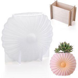 Moule Resine Epoxy, Moule En R&eacute;sine Pour Vase Forme De Tournesol Avec Support En Bois Moule Silicone Resine Epoxy Pour La Fabrication De Vases - Neuf