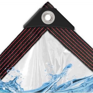 Lbgwp60-Bâche Transparente, Imperméable, 2 X 1 M, Avec ?Illets, Pour Balcon, Protection Contre La Pluie, Bac À Sable, Bâche Transparente Pour Meubles De Jardin/Bâche De Terrasse - Neuf
