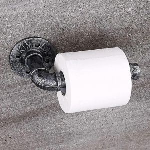 Porte-papier toilette mural - Style vintage et industriel - Accessoire de salle de bain - Neuf