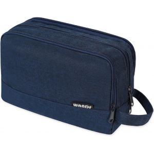 KALANKA-Trousse de Toilette Sac à Dos pour Homme Trousse de Toilette pour Femme et Homme de qualité Premium (A-Denim Pure Navy Blue) - Neuf