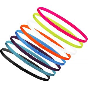 Subzonal-8 Pcs Bandeaux De Sport, Hairband Sport Mince Antidérapantes Bandeaux De Fitness Élastiques Coloré Bandeau Cheveux Pour Garçon Fille Femme Homme Football Jogging Yoga Cyclisme Skateboard - Neuf