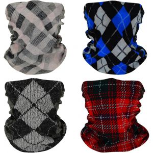 KALANKA-4 Bandanas Polyvalents pour Femmes Et Hommes Bandeau Cagoule Foulard Visage Demi-Masque Airsoft Paintball Cache-Cou Respirant Lavable Pull d'hiver Motif à carreaux - Neuf