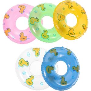 Lot De 5 Bou&eacute;es De Natation Gonflables Pour Maison De Poup&eacute;e Bou&eacute;e De Natation Jouet De Natation Petit Flotteur De Piscine D&eacute;coratif Ob11 D&eacute;coration Miniature En Pvc - Neuf