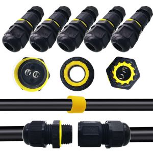 Boite de Connexion IP68, Connecteur Etanche diam&egrave;tre de c&acirc;ble applicable &Oslash;3mm-8mm, Jonction Cable Electrique Etanche, Raccordement Electrique Etanche pour rallonge de c&acirc;ble(5 pi&egrave;ces) - Neuf