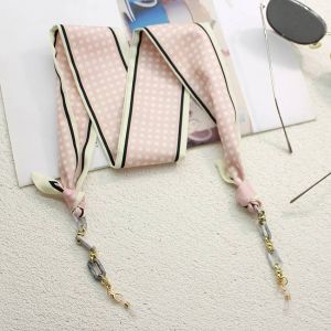 Boh&egrave;me Acrylique Lunettes Cha&icirc;ne Ruban Masque Lani&egrave;re Impression Foulard En Soie D&eacute;contract&eacute; Lunettes Cha&icirc;ne Cou Lunettes Accessoires--17 - Neuf