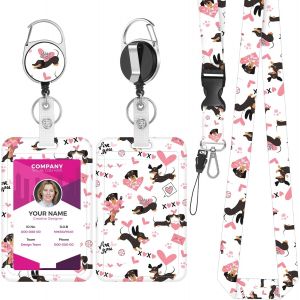 Joli Cordon Avec Porte-Badge D'identit&eacute;, Enrouleur De Badge R&eacute;tractable Avec Clip R&eacute;glable, Tour De Cou D&eacute;tachable Pour Enseignant, Infirmi&egrave;re, Personnel, Bureau, M&eacute;decin - Neuf