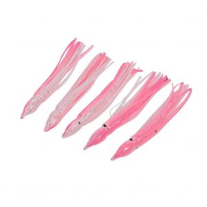 11cm 5pcs/Lot Octopus Squid Soft Sea Fishing Bait Leurres R&eacute;alistes Poisson Accessoire (Rose) - Neuf