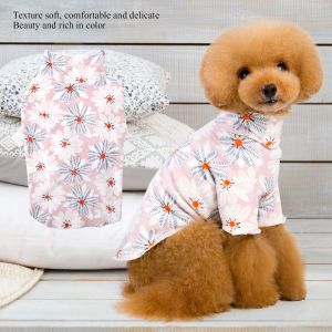 Hjlian Pyjama Pour Petit Chien, Combinaison A Noud Et Fleurs, Vetements De Nuit Pour Chiots, Rose, Taille Xxl - Neuf
