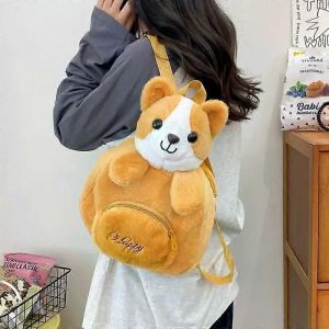 Gaibosi Femmes Dessin Anime Lapin En Peluche Sac A Dos Fille Grande Capacite Sac D'ecole Enfants Mignon Corgi Poupee Sac - Neuf