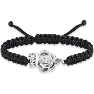 Kal-Bracelet Urne Pour Cendres Pour Femme - Fleur De Rose - Bijoux Pour Cendres - Réglable - Bracelet Souvenir Souvenir - Porte-Cendres - Neuf