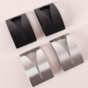 Lot De 2 Porte-Torchons Auto-Adh&eacute;sifs En M&eacute;tal Pour Salle De Bain,Cuisine,Support Mural Pour Serviette De Bain (Argent&eacute;) - Neuf