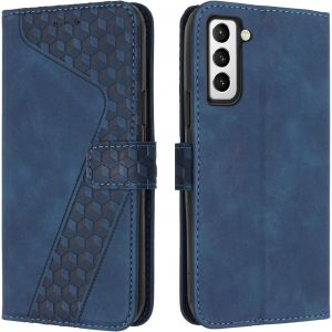 SJZG-Coque Pour Samsung Galaxy S21 Fe, Etui Protection Housse Premium En Cuir Pu Portefeuille &Eacute;tui T&eacute;l&eacute;phone [Fermoir Magn&eacute;tique] [Fentes Pour Cartes] Flip Case Pour Samsung Galaxy S21 Fe&iquest;Bleu - Neuf