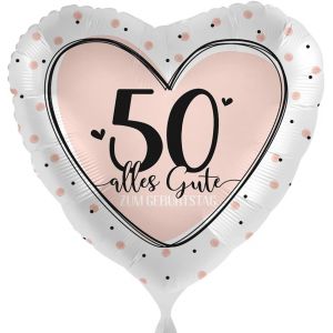 SJZG-Lot De 50 Ballons Gonflables 50 Ans Pour Femme Avec Félicitations « Alles Gute » 50 Ans Crème - Neuf