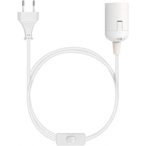 Douille E27 Avec Fil - Support De Lampe Pour Ampoule Avec Cordon Alimentation Prise &Eacute;lectrique Et Interrupteur - C&acirc;ble 3,5m - Neuf