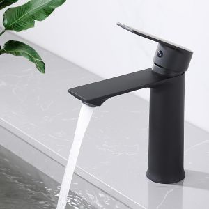 Homelody robinet de salle de bain noir, mitigeur monocommande pour lavabo, m&eacute;langeur pour vasque. - Neuf