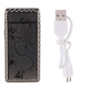 HJLIAN Briquet electrique rechargeable USB a double arc sans flamme, noir - Neuf