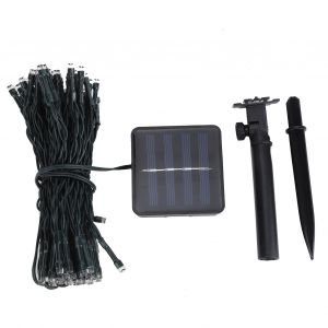 HJLIAN Guirlande lumineuse solaire LED d'exterieur etanche pour sapin de Noel, jardin, mariage, pelouse, fete, decoration, lumiere blanche - Neuf