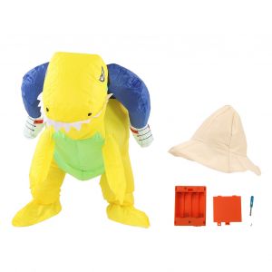 Hjlian Costume Gonflable De Dinosaure Jaune, Modele Demi-Corps, Forme Etrange De Dinosaure, Costume Gonflable Pour Petit Enfant, 80 A 120 Cm - Neuf