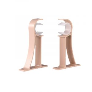 Lot de 4 supports de tringle à rideau gris en alliage d'aluminium à trou unique, pour montage au plafond de tringles à rideaux de douche et de portes. - Neuf
